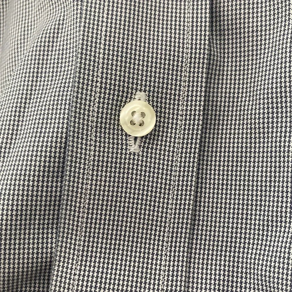 Jos. A. Bank Men’s Traveler’s Collection Gray White Cotton Button Down Shirt Top